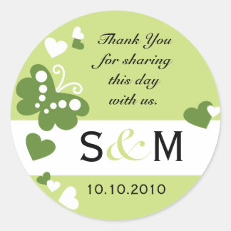 Thank You Monogram Wedding Favor Labels