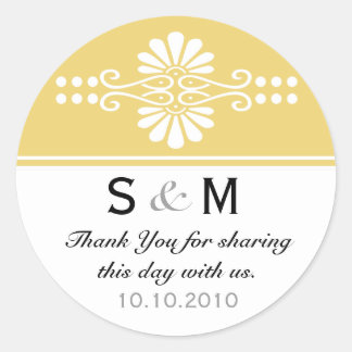 Thank You Monogram Wedding Favor Labels