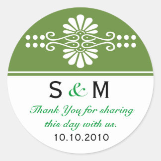 Thank You Monogram Wedding Favor Labels