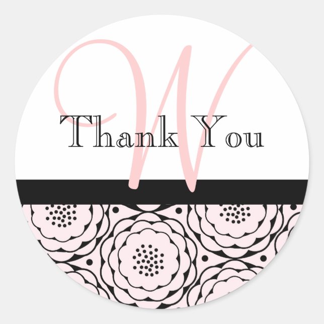 Thank You Monogram Wedding Stickers (Front)