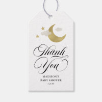 Thank You Moon Stars Baby Shower Gold Gift Tags