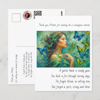 Thank you, Mother Poem Postcard