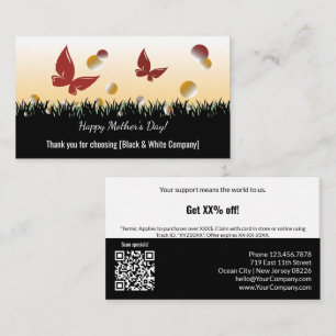 Thank You! Mother's Day Red Butterflies Discount Card