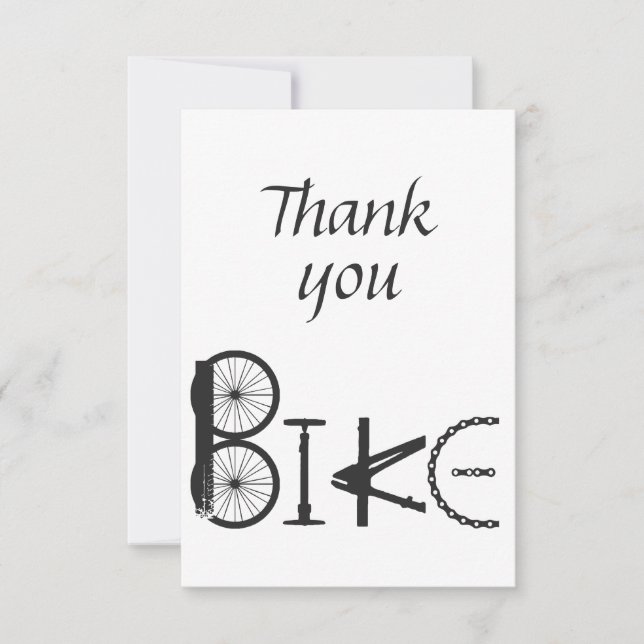 Thank You Motivational Biking Words Bike Parts Card (Front)