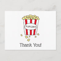 Thank You Movie Theater Popcorn Red White Bucket