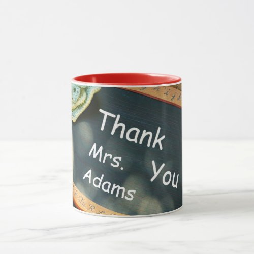 Thank you Mug for Teacher with Vintage Chalkboard