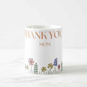 "Thank You" Mug – Hand-Drawn Floral Garden Appreci