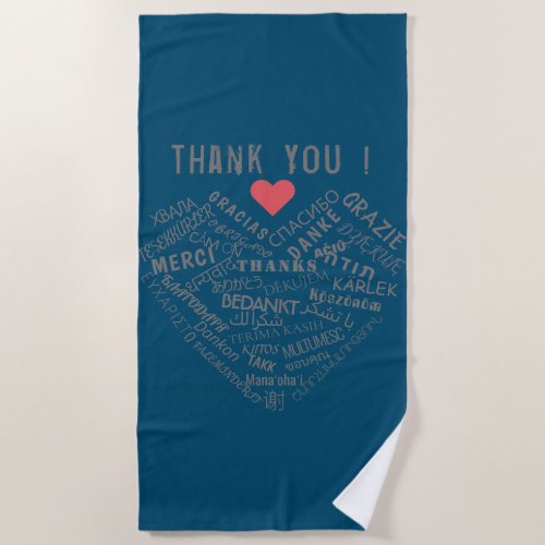 Thank You  _ Multi Language _ International World Beach Towel