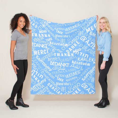 Thank You  _ Multi Language _ International World Fleece Blanket