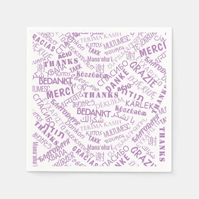 Thank You ! - Multi Language - International World Napkins (Front)