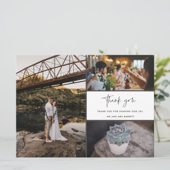 Thank You Multi Photo Collage Wedding (Standing Front)