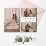 Thank You Multi Photo Collage Wedding<br><div class="desc">Showcase your love and gratitude with this stunning Multi-Photo Collage Wedding Thank You Card. Designed for couples who want to highlight their favorite moments from their wedding day, this card features a collage of three cherished photos on the front, paired with a heartfelt message and your names. The back of...</div>