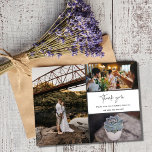 Thank You Multi Photo Collage Wedding Cards<br><div class="desc">Thank you design wedding thank you cards featuring four of your favorite wedding photos. Show your family and friends your appreciation for being a part of your wedding celebration with one of these beautiful keepsake cards. Customize with your short message and names. Contact me through the button below if you...</div>