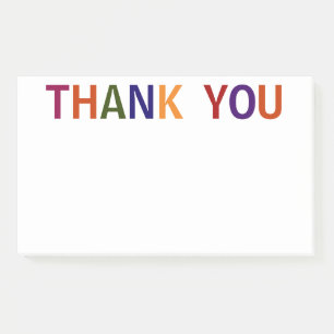 Thank You Multicolored 10 x 6 Post-it Notes