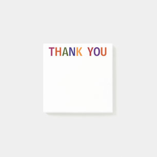 Thank You Multicolored 3 x 3 Post-it Notes