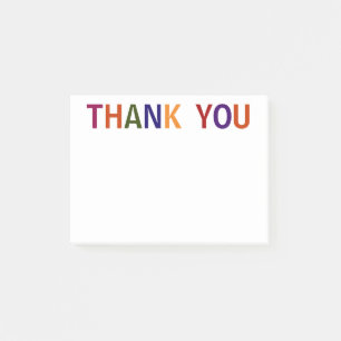 Thank You Multicolored 4 x 3 Post-it Notes