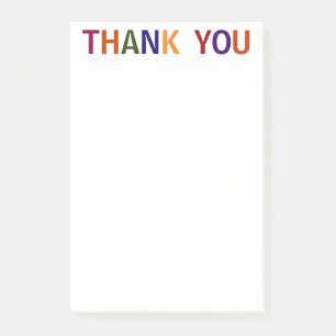 Thank You Multicolored 4 x 6 Post-it Notes