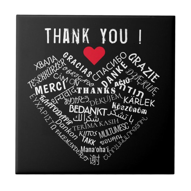 Thank You Multilingual Ceramic Tile Your Colors (Front)