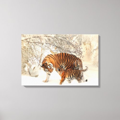 Thank you Mum Tiger and Cub Canvas Print