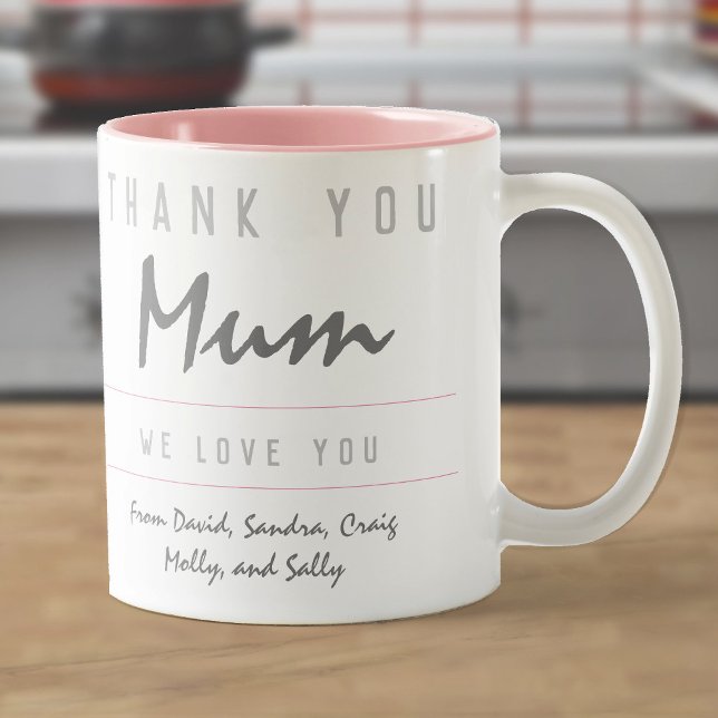 Thank You Mum. We Love You. Mother Two-Tone Coffee Mug (Creator Uploaded)