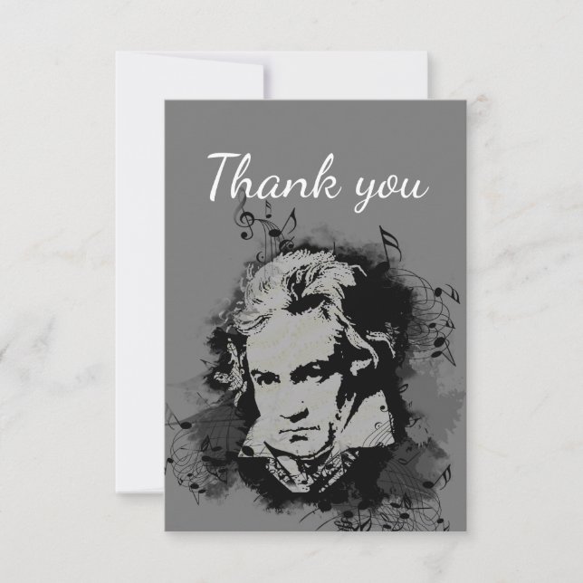 Thank You Music Musician Beethoven Piano Card (Front)