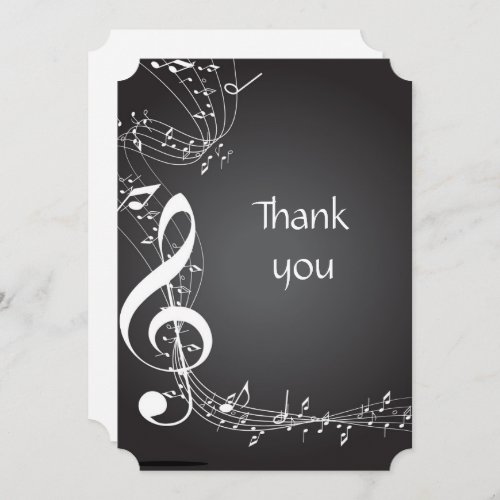 Thank You Music Notes background Invitation