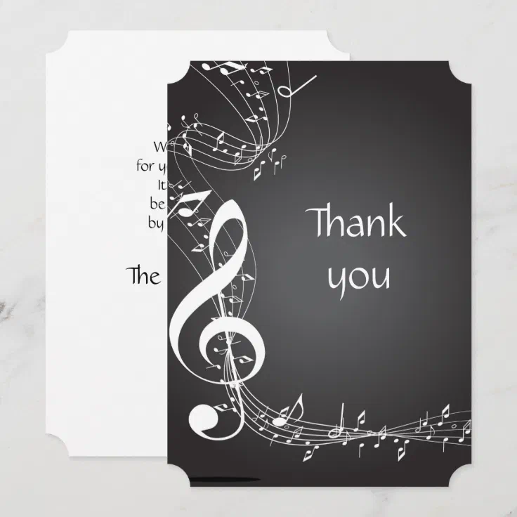 Thank You Music Notes background Invitation | Zazzle