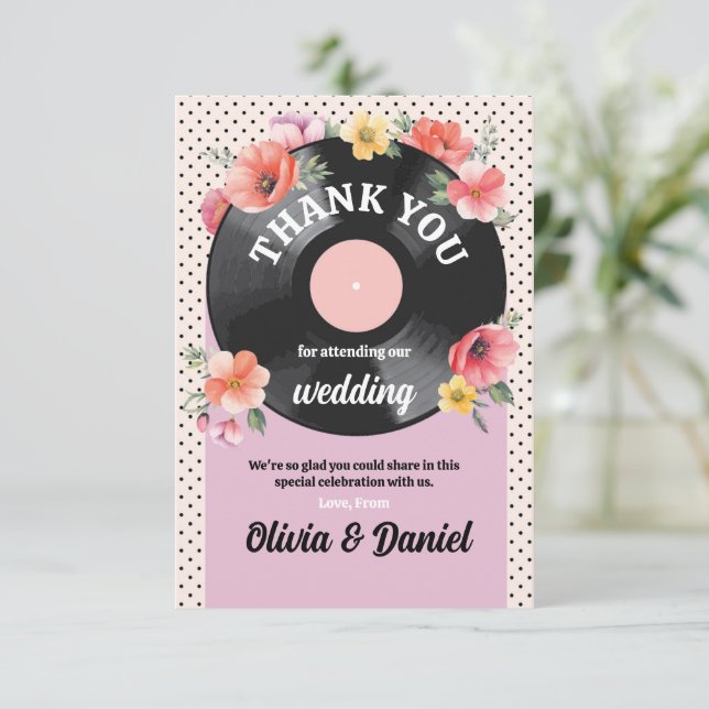 Thank You Music Record Wedding Floral 1950s Flower (Standing Front)