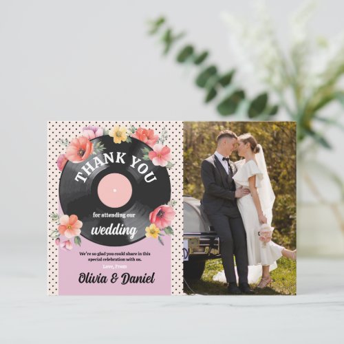 Thank You Music Record Wedding Floral 1950s Image