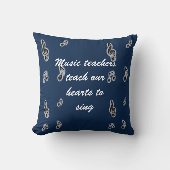 Thank You Music Teacher Appreciation Class Gift Throw Pillow (Front)
