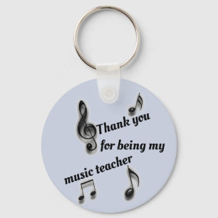 Thank You Music Teacher Appreciation Music Notes Keychain
