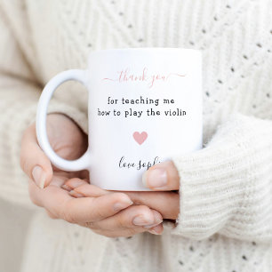Thank You Music Teacher Appreciation Simple Heart Two-Tone Coffee Mug