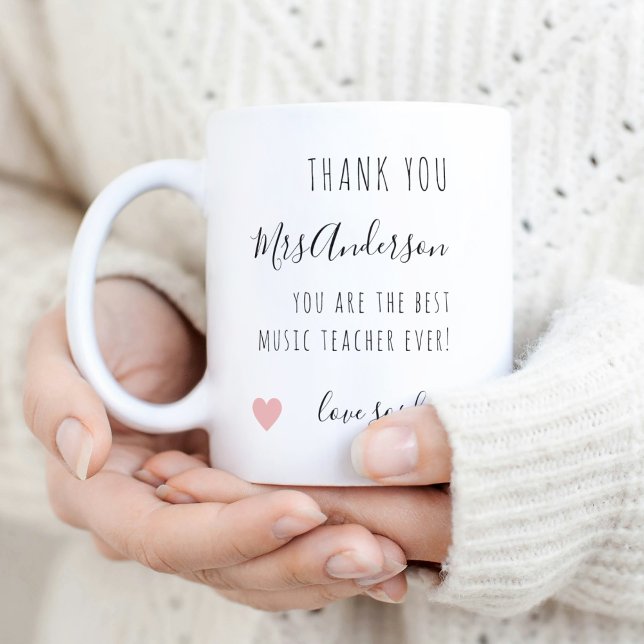 Thank You Music Teacher Appreciation Treble Clef Two-Tone Coffee Mug (Creator Uploaded)