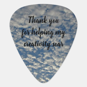 Thank You Music Teacher Blue Sky Clouds Photo Guitar Pick