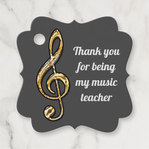 Thank You Music Teacher Clef Symbol Appreciation Favor Tags