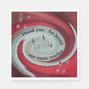 Thank You Music Teacher End Year Meal Retirement Napkins