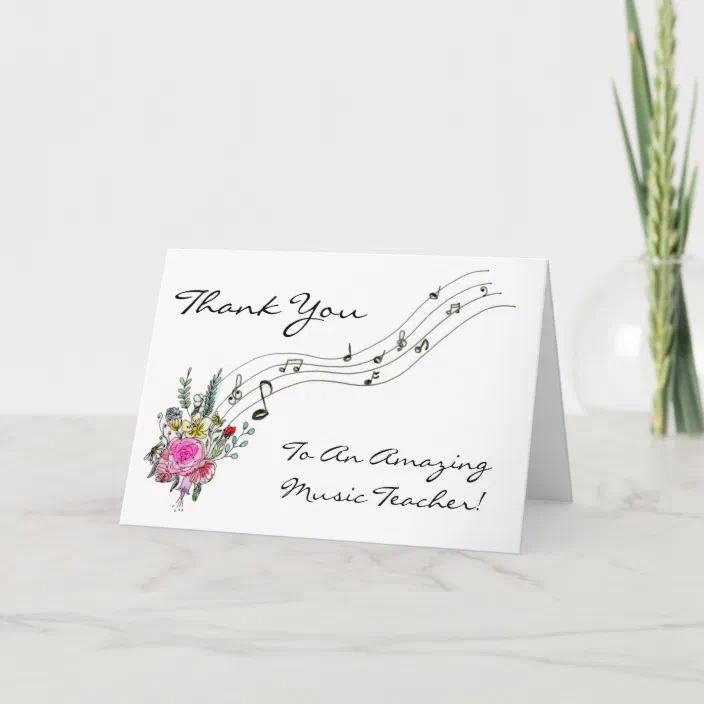 Music Flowers 'A Note of Thanks' Cards 