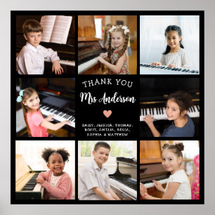 Thank You Music Teacher Gift Photo Collage  Poster