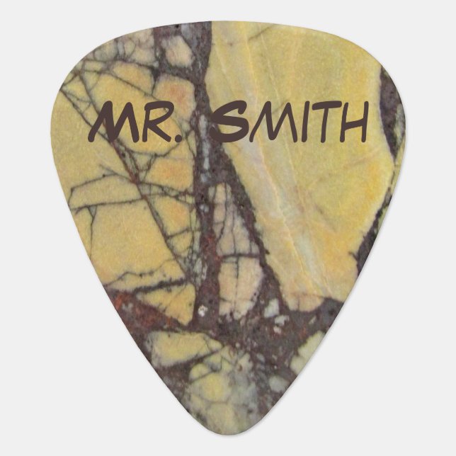 Thank You Music Teacher Marbled Photo Appreciation Guitar Pick (Front)