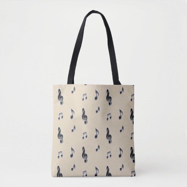 Thank You Music Teacher Musical Note Pattern Tote Bag (Front)