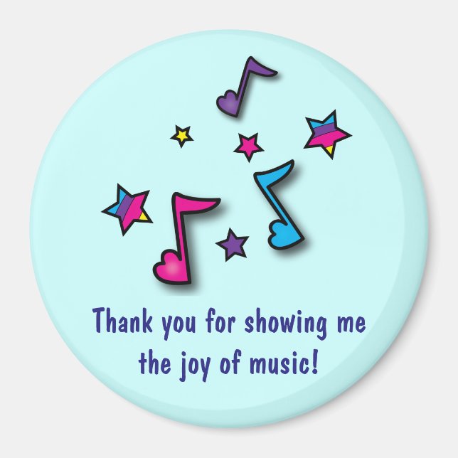 Thank You: Music Teacher Notes and Stars Magnet (Front)