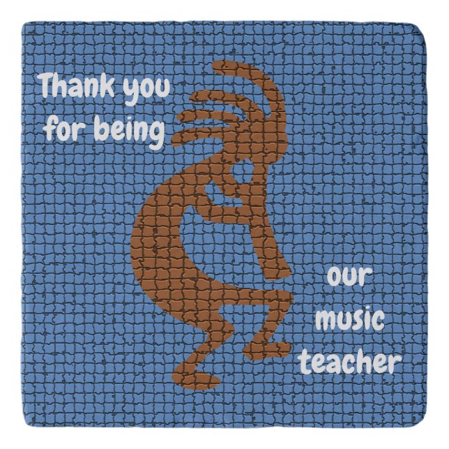 Thank You Music Teacher Southwest Kokopelli Flute Trivet (Front)