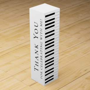 Thank you music white piano wine box