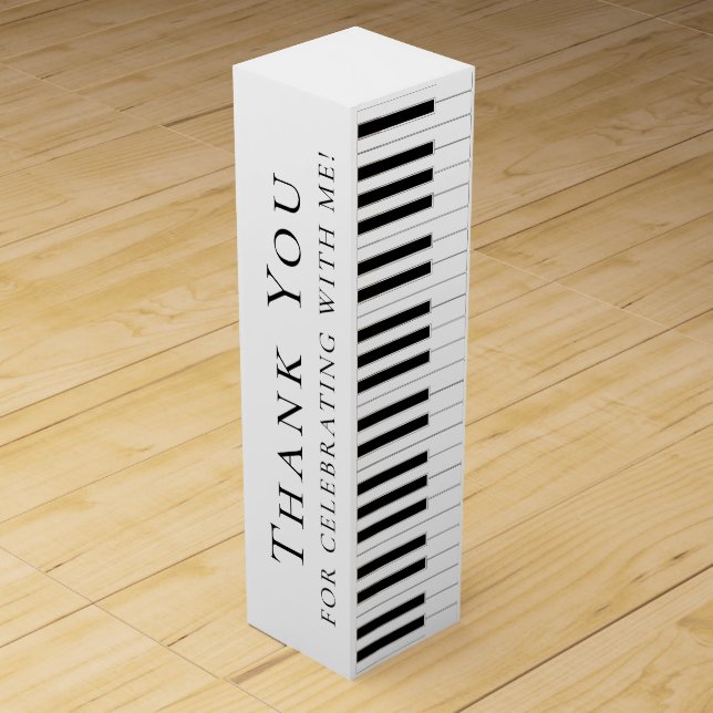 Thank you music white piano  wine box (Front)