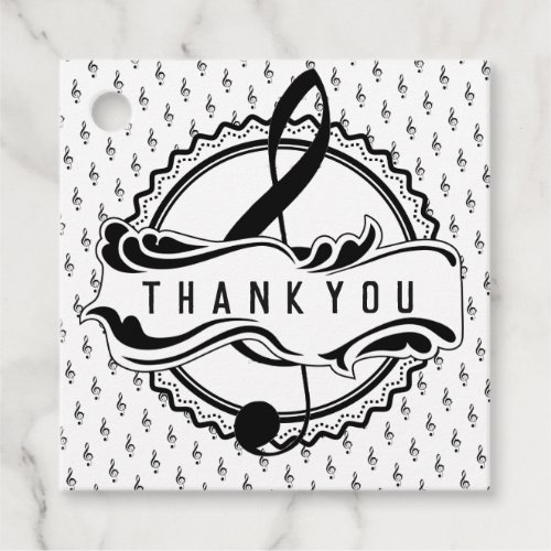 Thank You Musical Note Favor Tags