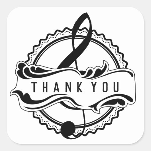 Thank You Musical Note Sticker