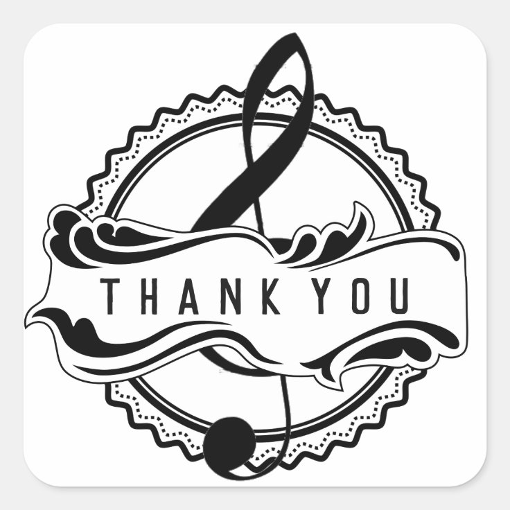 Thank You Musical Note Sticker | Zazzle