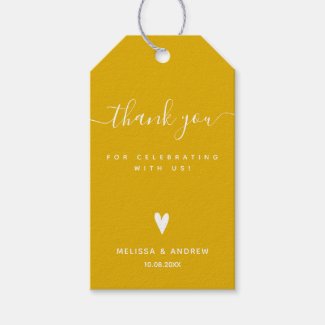 Thank You - Mustard Yellow Wedding Favor Gift Tags