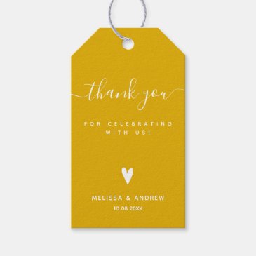 Thank You - Mustard Yellow Wedding Favor Gift Tags