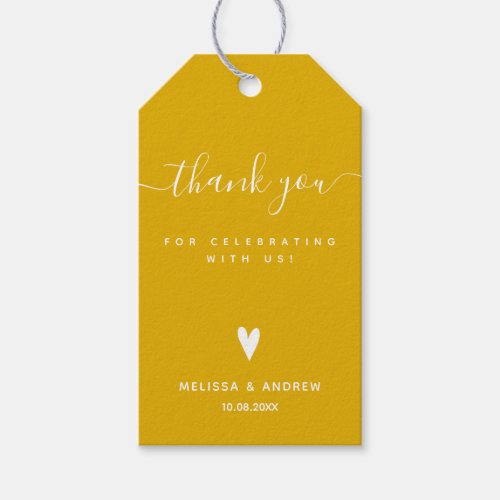Thank You _ Mustard Yellow Wedding Favor Gift Tags